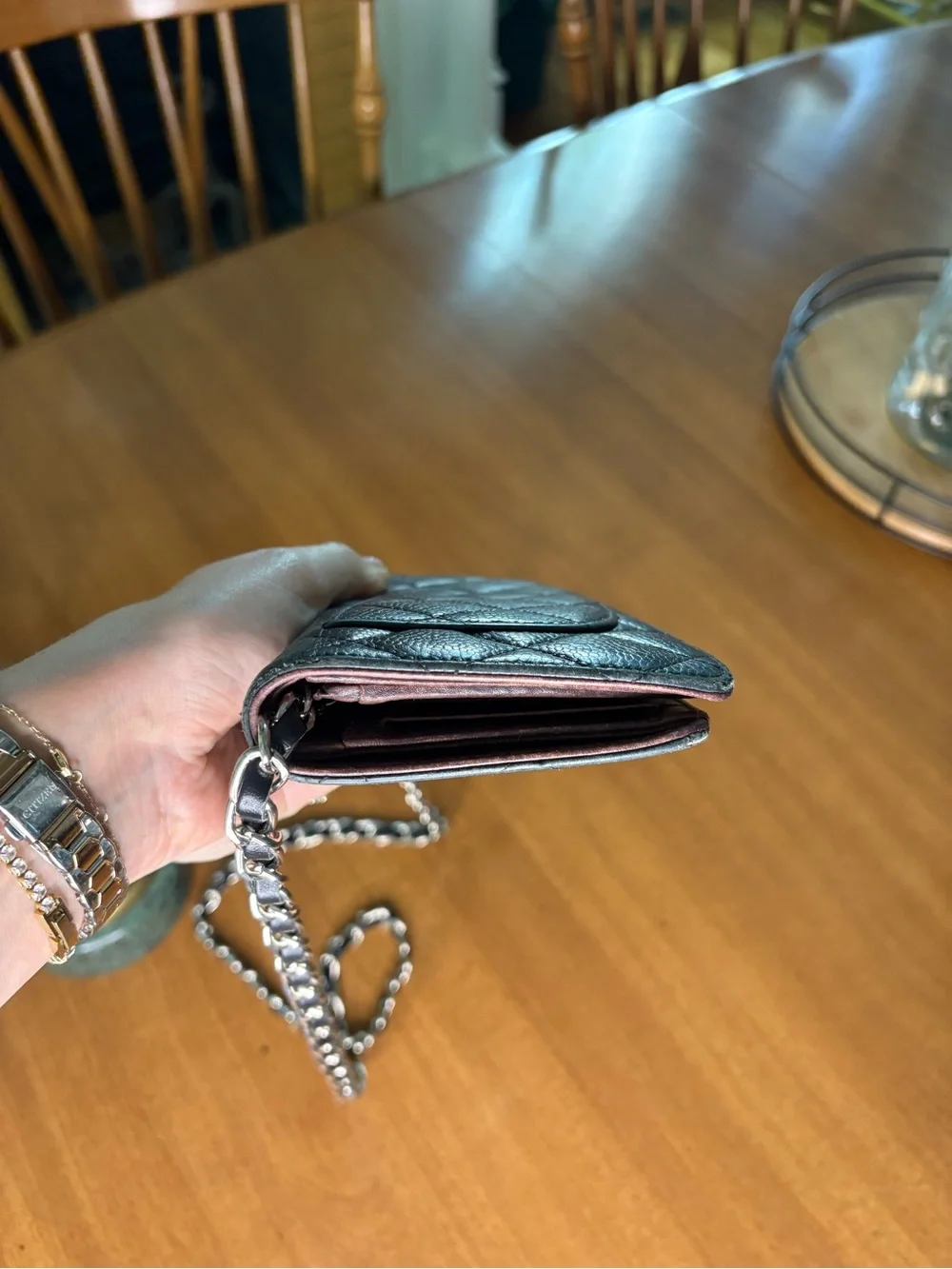 CHANEL black quilted